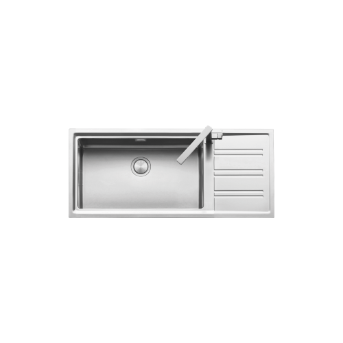 Barazza Fregadero seno seno con escurridor derecho EASY KIT 1LES121RD acabado acero inoxidable satinado 116x50 cms