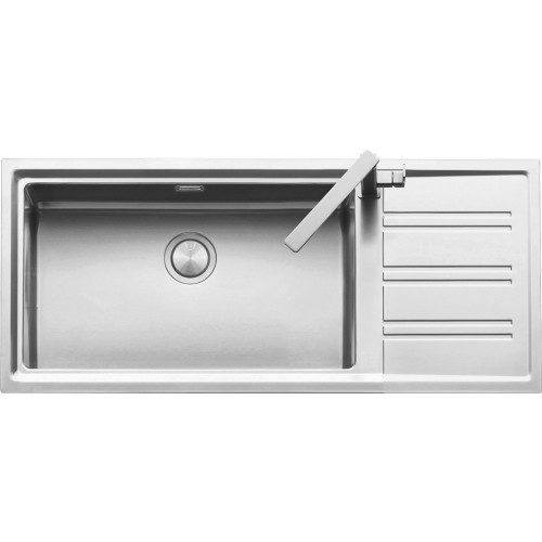 Barazza Lavello una vasca con gocciolatoio sx EASY KIT 1LES121RS finitura inox satinato da 116x50 cm