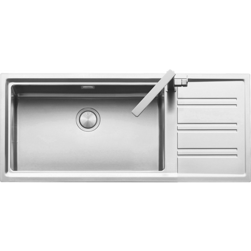  Barazza Lavello una vasca con gocciolatoio sx EASY KIT 1LES121RS finitura inox satinato da 116x50 cm