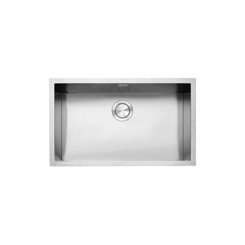 Barazza Single bowl undermount sink R12 1QR70S satin stainless steel finish 73x43 cm