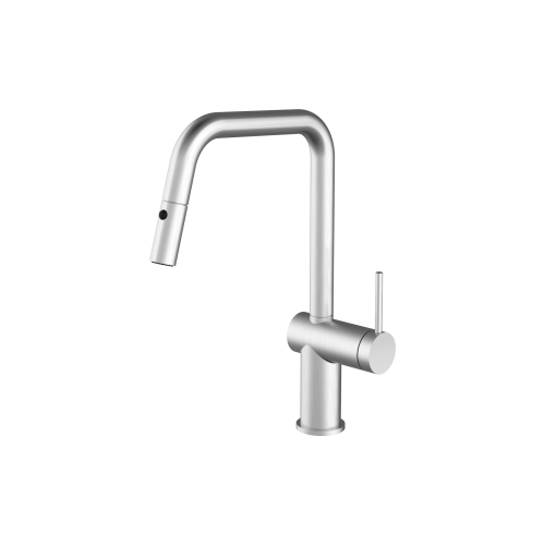 Barazza Single lever mixer with extractable shower EVO SHOWER 1RUBEVD satin stainless steel finish
