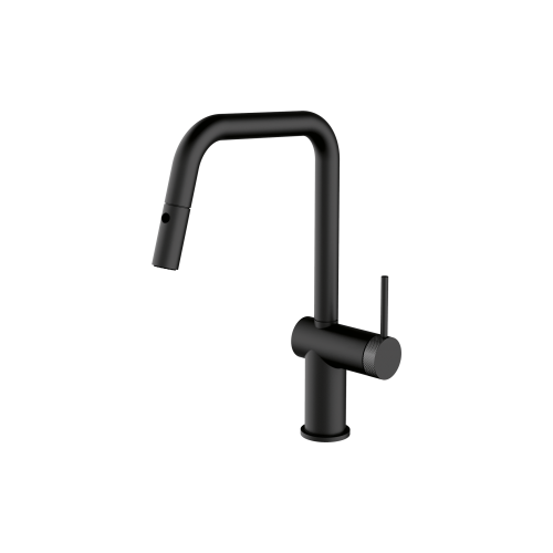 Barazza Single lever mixer with extractable shower EVO SHOWER BLACK 1RUBEVDK black finish