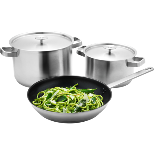 Electrolux CookWake Large Set E3SSL cookware set in stainless steel