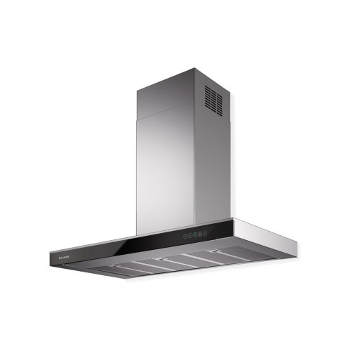 Faber Cappa a parete ONYX-T X/V A90 325.0541.070 finitura acciaio inox e vetro nero da 90 cm 
