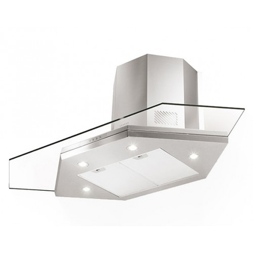 Faber Wall-mounted corner hood PREMIO CORNER / SP EV8 LED X / V A100 325.0537.825 stainless steel and glass finish 100x100 cm