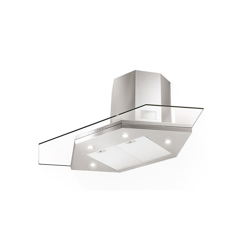  Faber Hotte d'angle murale PREMIO CORNER / SP EV8 LED X / V A100 325.0537.825 finition acier inoxydable et verre 100x100 cm