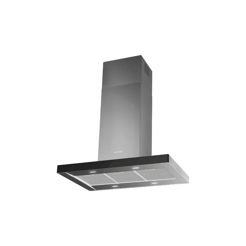  Faber hotte îlot STILO GLASS SMART ISOLA A90 325.0618.802 finition acier inoxydable et verre noir 90 cm