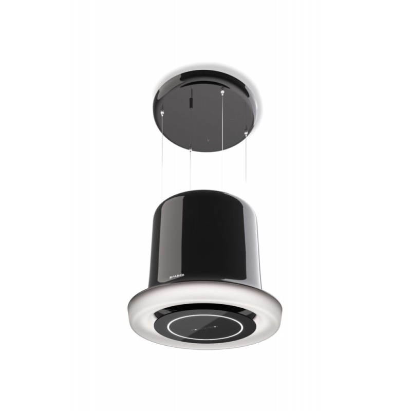  Faber Hotte îlot suspendue GLOW BK GLOSS KL 345.0541.005 finition noir brillant Ø65 cm