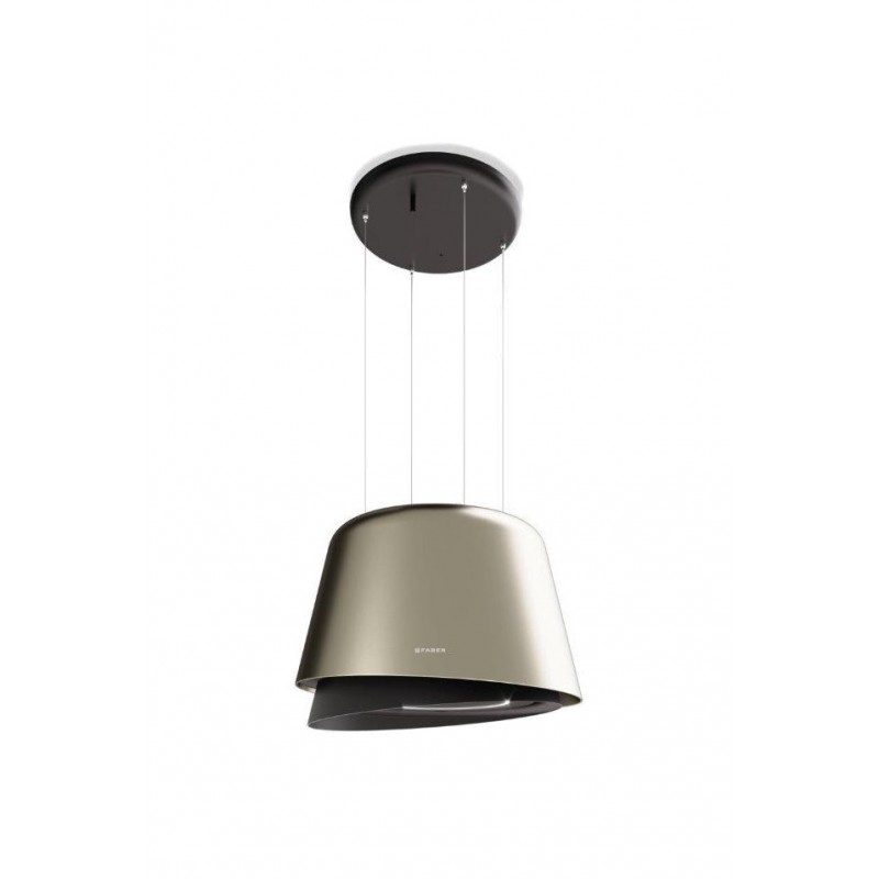 Faber Suspended island hood BELLE GOLD / WARM DG MATT KL 345.0541.066 gold finish and matt warm dark gray Ø70 cm
