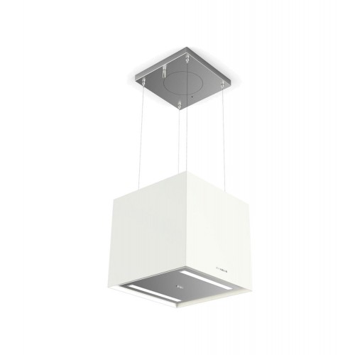 Faber Campana isla suspendida SOFT CUBE F40 345.0607.586 FENIX NTM acabado blanco Kos 41 cm
