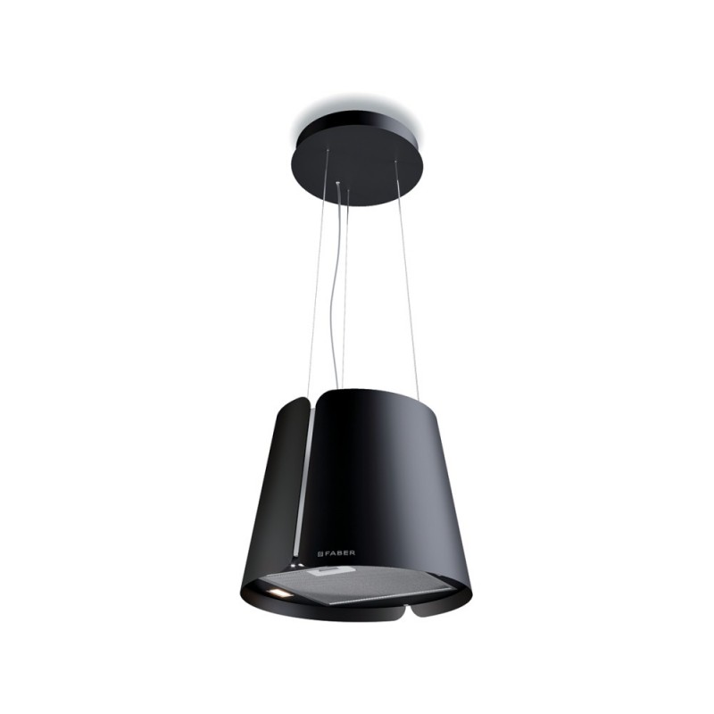  Faber Campana isla suspendida BEAT BK MATT F45 345.0612.337 acabado negro mate Ø43 cm