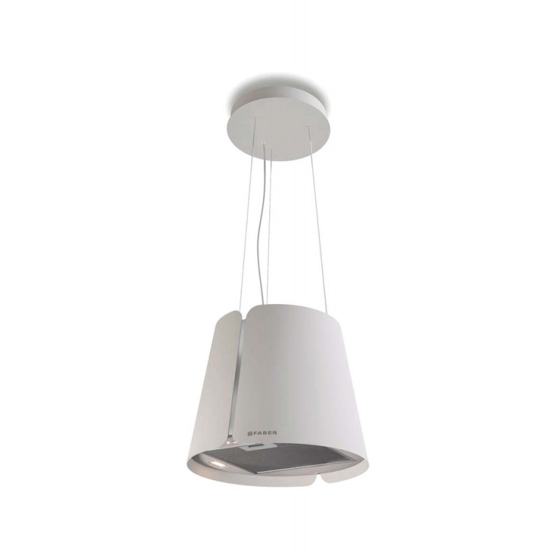  PRONTA CONSEGNA - Faber Cappa a isola sospesa BEAT WH MATT F45 345.0612.338 finitura bianco opaco da Ø43 cm 