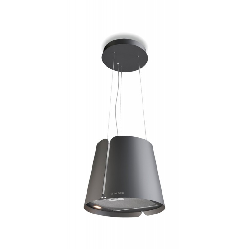  Faber Campana isla suspendida BEAT DG MATT F45 345.0612.339 acabado gris oscuro mate Ø43 cm