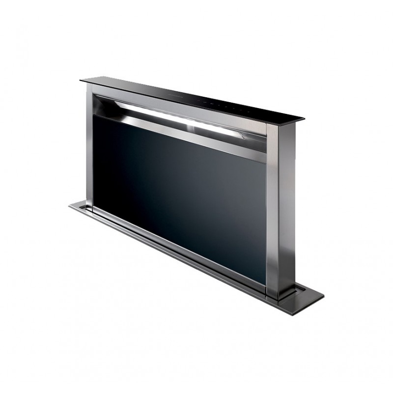  Faber Hotte aspirante FABULA PLUS EV8 + BK A90 340.0492.566 90 cm finition acier inoxydable et verre noir