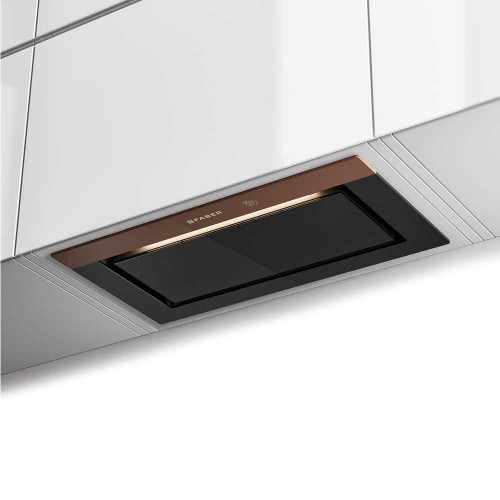 Faber Campana de techo Tratamiento de aire BI-AIR KL A70 305.0615.687 70 cm acabado en vidrio negro y marrón claro
