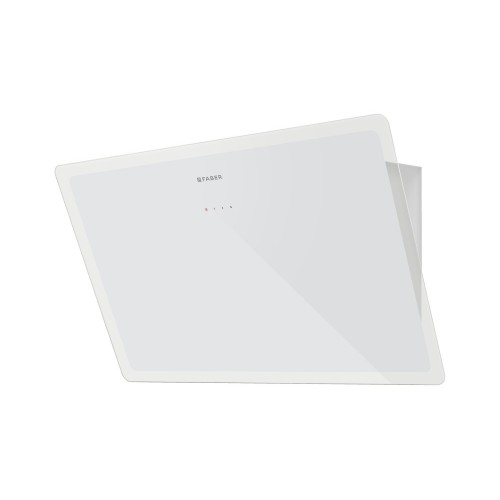 Faber Cappa a parete GLAM-LIGHT EV8+ WH/T A80 110.0456.143 finitura vetro bianco e trasparente da 80 cm 