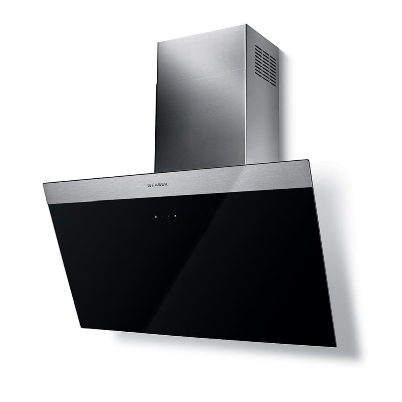  PRONTA CONSEGNA - Faber Cappa a parete DAISY + BK A80 330.0612.374 finitura vetro nero da 80 cm 