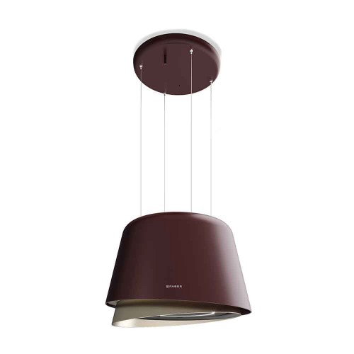 Faber Up & Down suspended island hood BELLE PLUS BURGUNDY / GOLD KL 345.0615.653 Ø70 cm wine red and gold finish