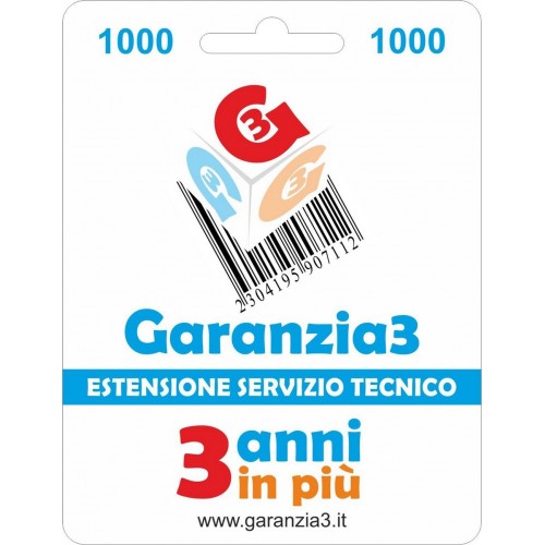 Garantía3 1000 - Ampliación del servicio técnico de 3 años más con cobertura máxima de 1000 euros