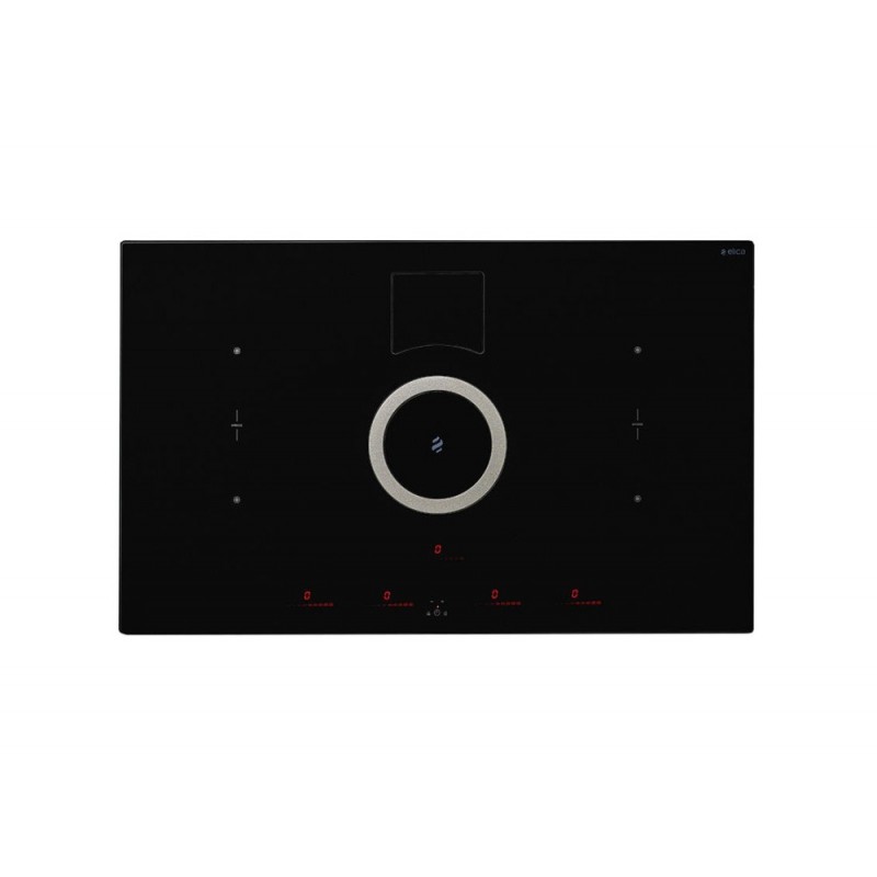  PRONTA CONSEGNA - Elica Piano cottura a induzione con cappa aspirante integrata NIKOLATESLA SWITCH BL/A/83 PRF0146212A finitura nero da 83 cm