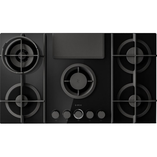 Elica Gas hob with integrated extractor hood NIKOLATESLA FLAME BL / A / 88 PRF0147740A 88 cm black glass finish
