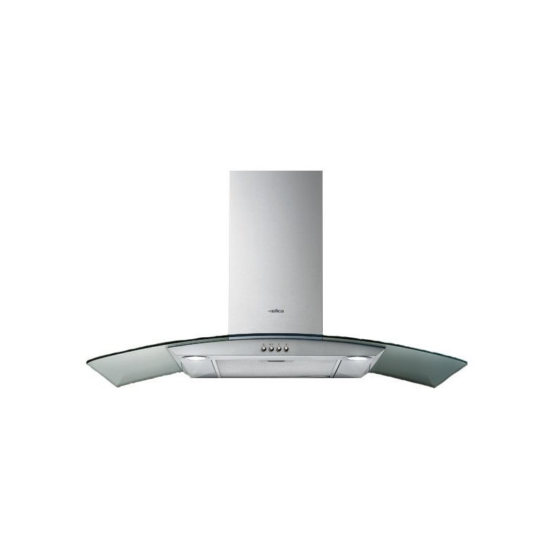  Hotte murale Elica CIRCUS IX/A/90 68116392A en acier inoxydable et verre, 90 cm