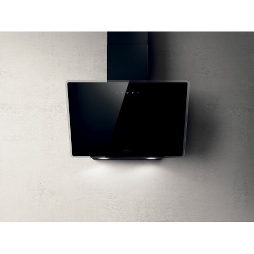 Campana extractora de pared Elica SHIRE BL/A/90 PRF0119829A con acabado en cristal negro, 90 cm