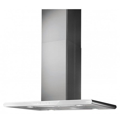 Elica Cappa a isola GALAXY ISLAND WHIX/A/90x45 PRF0019192B finitura acciaio inox e vetro bianco da 90 cm