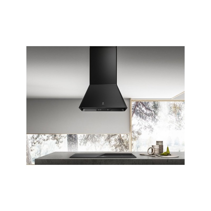  Campana de isla Elica IKONA BL MAT/A/60 PRF0164784 con acabado efecto soft touch negro, 60 cm
