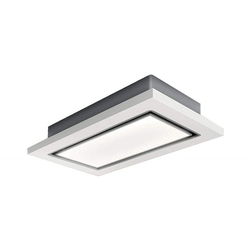  Hotte de plafond Elica LULLABY @ WH WOOD/F/120 PRF0167049, finition bois laqué blanc et acier inoxydable, 120 cm