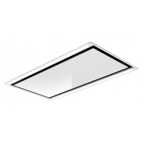 Hotte de plafond Elica HILIGHT GLASS H30 WH/A/100 PRF0146246A, finition verre blanc et cadre blanc de 100 cm