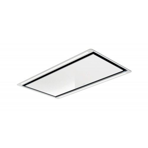 Campana de techo Elica HILIGHT GLASS H16 WH/A/100 PRF0167044A acabado en cristal blanco y marco blanco de 100 cm