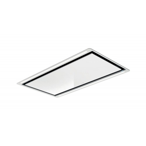 Elica Cappa a soffitto HILIGHT GLASS H16 WH/A/100 PRF0167044A finitura vetro bianco e cornice bianca da 100 cm