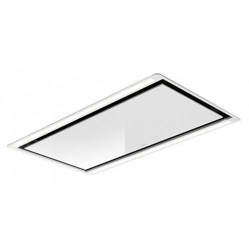 Elica Cappa a soffitto HILIGHT GLASS NO MOTOR WH/A/100 PRF0146248 finitura vetro bianco e cornice bianca da 100 cm