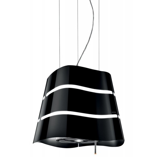 Campana suspendida Elica WAVE UX BL MAT/F/51 PRF0171193 con acabado efecto soft touch negro, Ø51 cm
