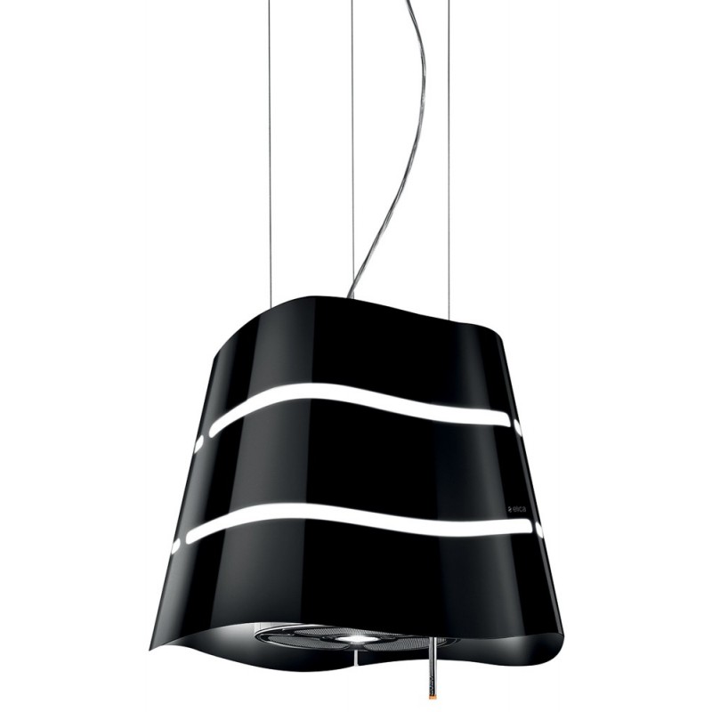  Campana suspendida Elica WAVE UX BL MAT/F/51 PRF0171193 con acabado efecto soft touch negro, Ø51 cm