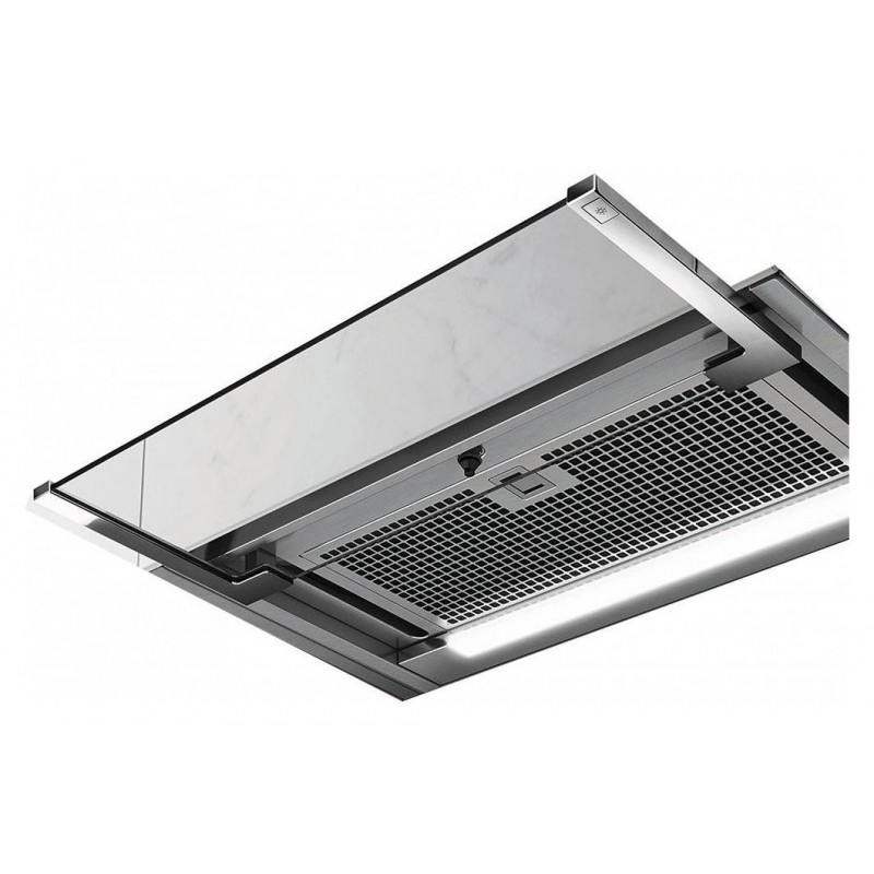 Campana extractora bajo mueble Elica GLASS OUT IX/A/90 PRF0109788 en acero inoxidable y acabado cristal, 90 cm