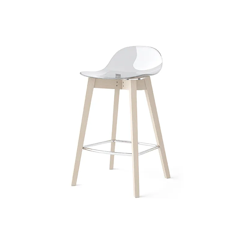 CB/2165 Connubia Academy CB2165 stool with wooden frame and 84 cm high polycarbonate seat