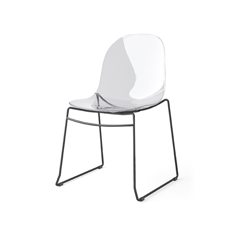 CB/2172 Silla Connubia Academy CB2172 con estructura de metal y asiento de policarbonato