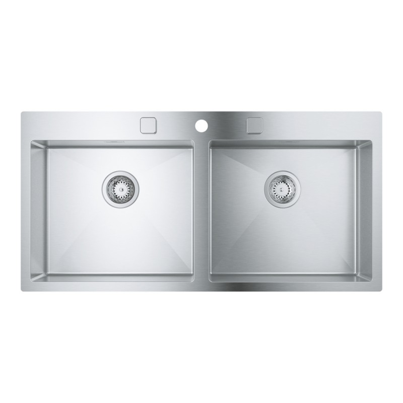 31 585 SD1 Grohe Lavello due vasche 31585SD1 finitura acciaio inox da 102,4x51 cm