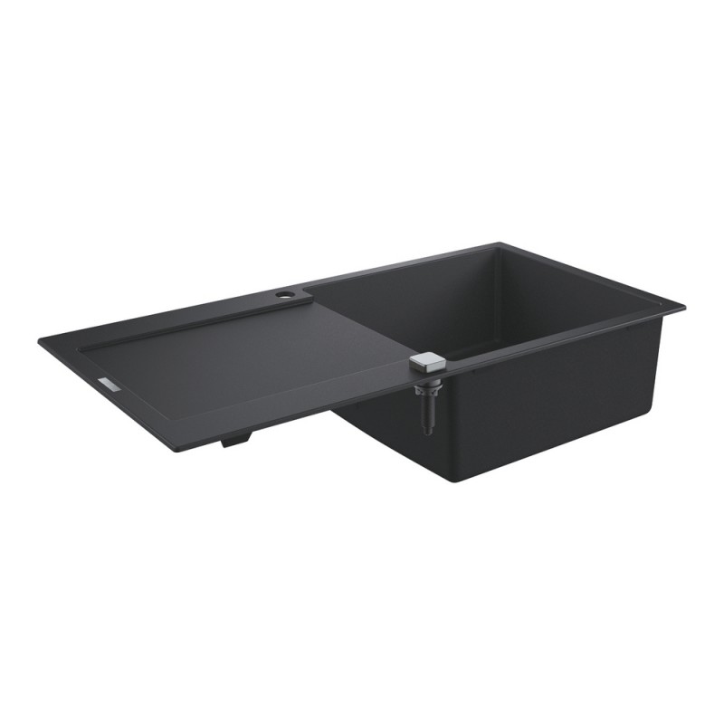 31 645 AP0 Évier Grohe 1 bac avec égouttoir réversible 31645AP0 finition granit noir 100x50 cm
