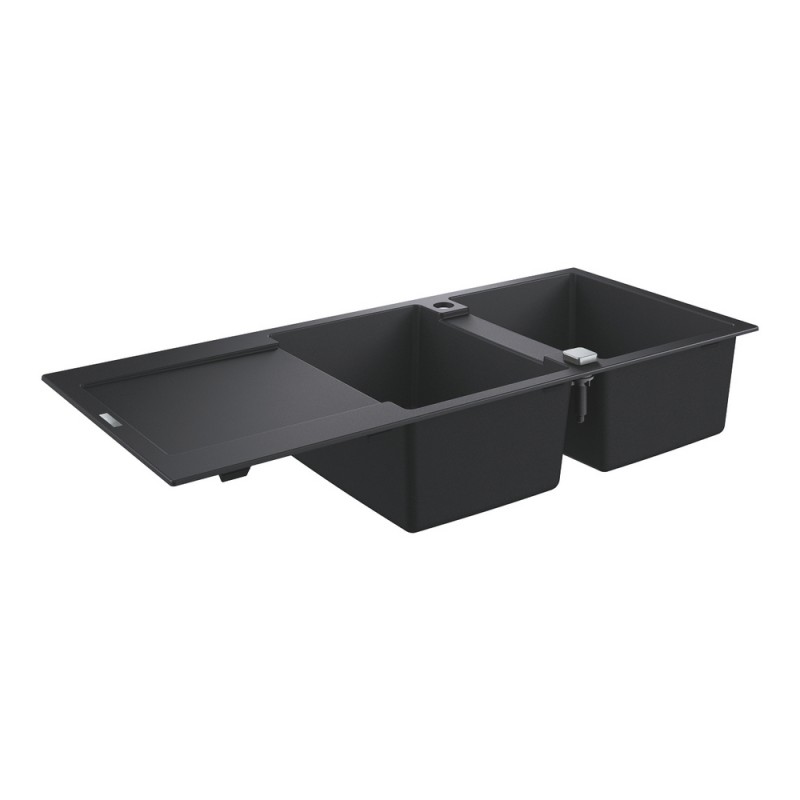 31 647 AP0 Grohe Lavello due vasche e gocciolatoio reversibile 31647AP0 finitura granite black da 116x50 cm