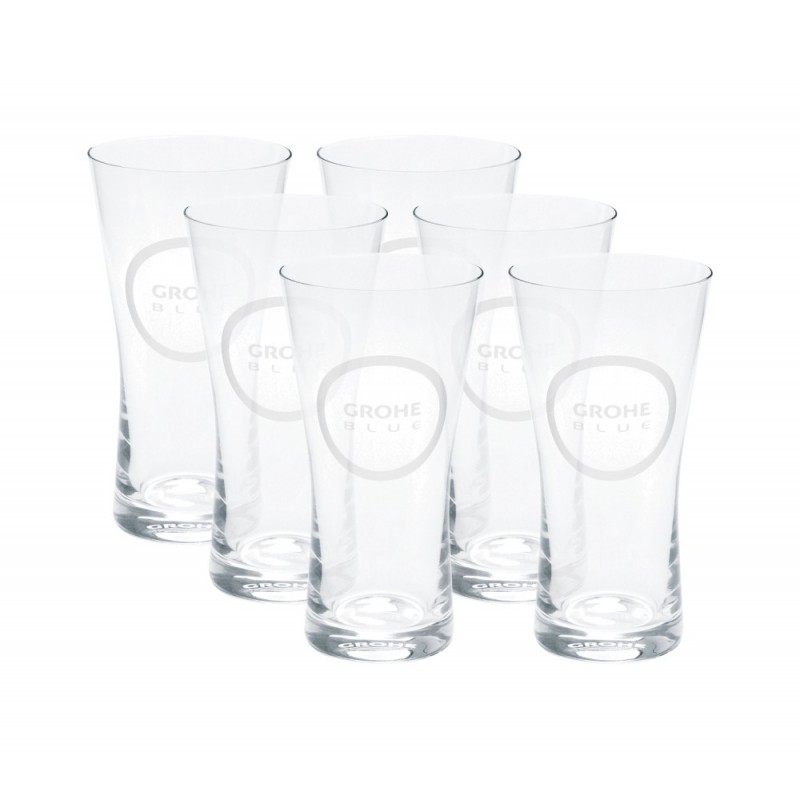 40 437 000 Verres Grohe 6 verres bleu 40437000 finition cristal