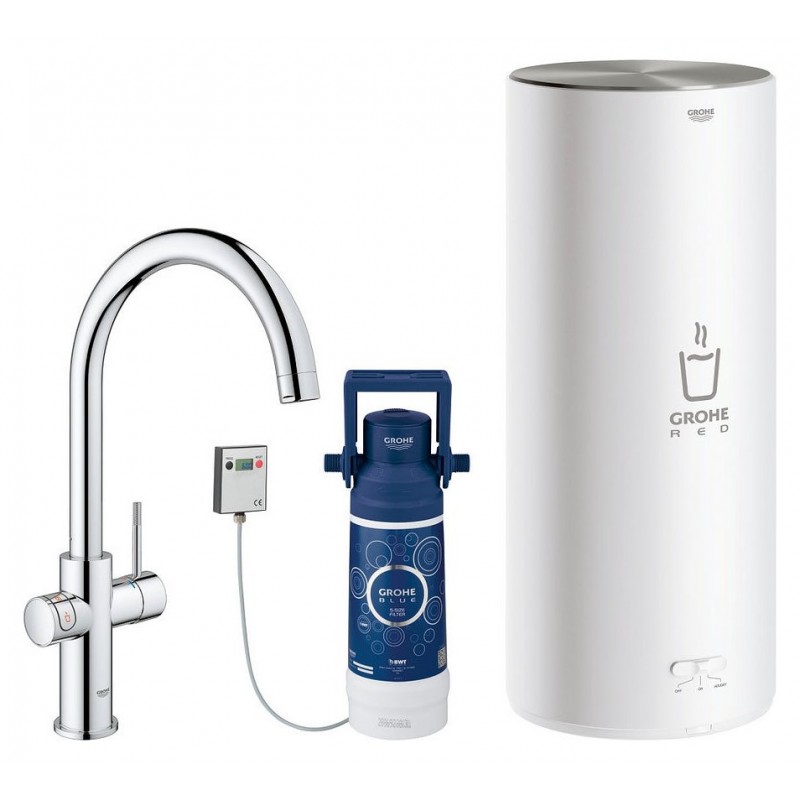 30 079 001 PRONTA CONSEGNA - Grohe Miscelatore e boiler taglia L Red Duo 30079001 finitura cromo