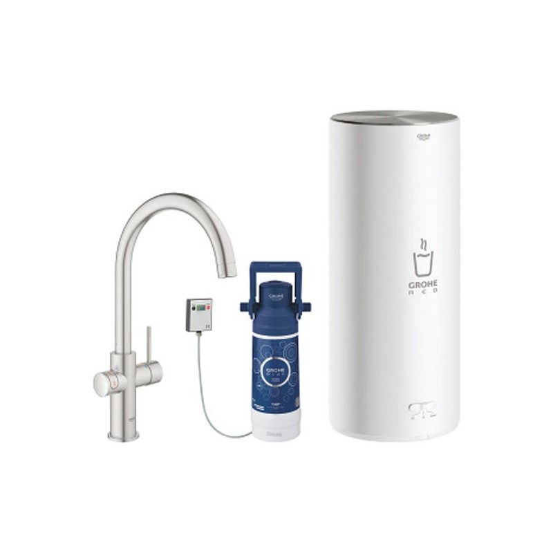 30 079 DC1 Grohe Miscelatore e boiler taglia L Red Duo 30079DC1 finitura super steeel