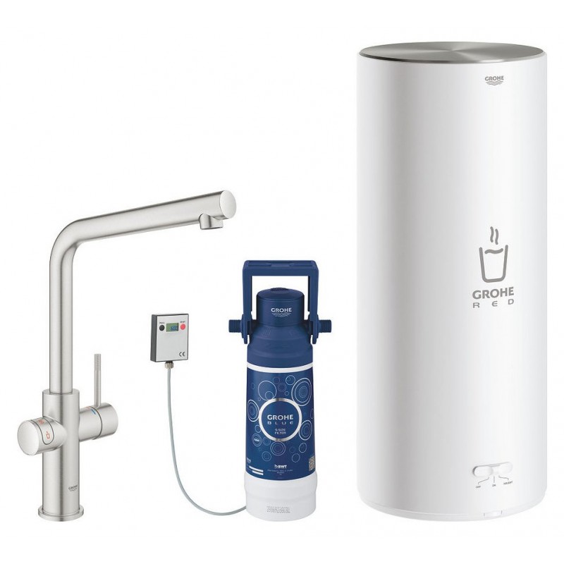 30 325 DC1 Grohe Miscelatore e boiler taglia L Red Duo 30325DC1 finitura super steeel