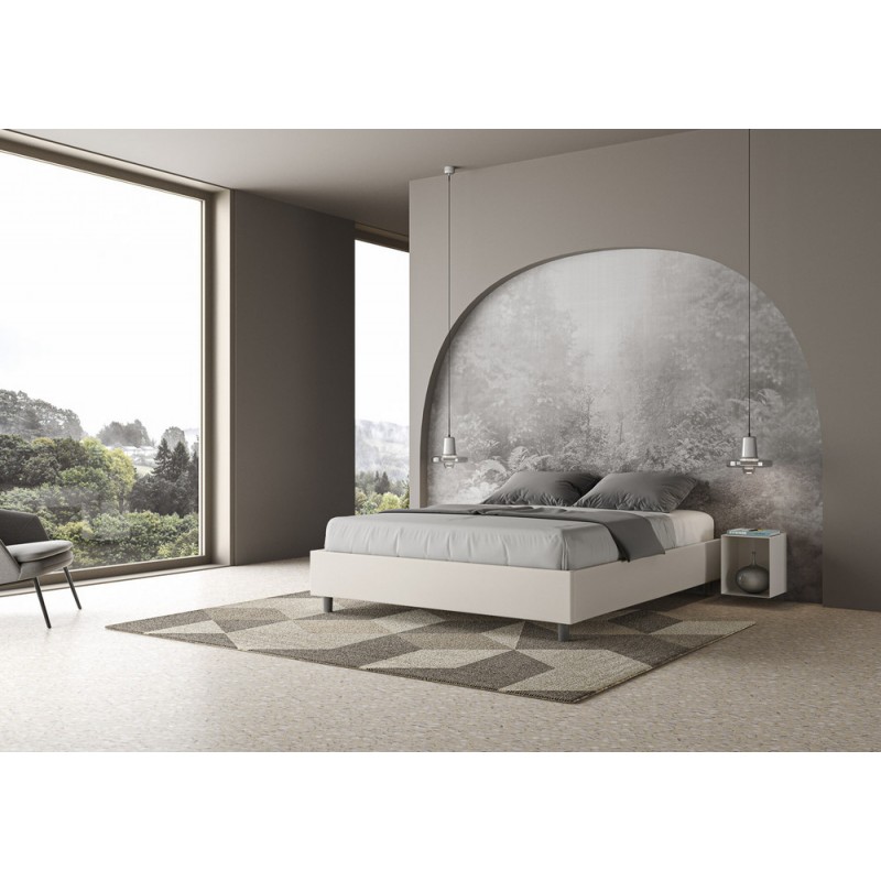 Azelia L160 Itamoby Azelia sommier double bed in imitation leather 160 cm