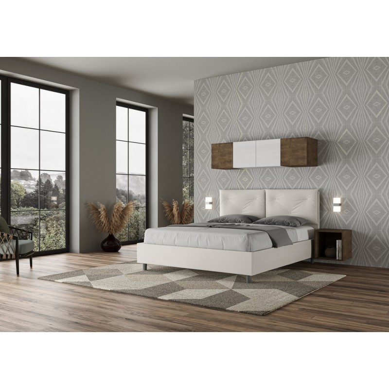 Appia L160 Ityhome Letto matrimoniale Appia in similpelle da 160 cm