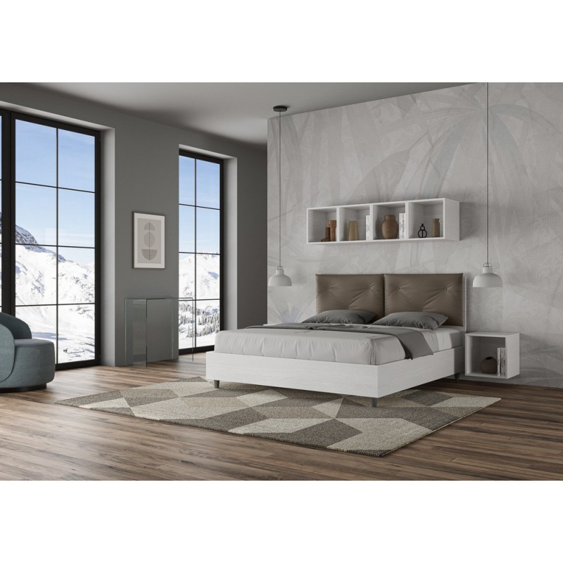 Egos Appia Ityhome Letto matrimoniale Egos Appia in nobilitato e similpelle da 160 cm
