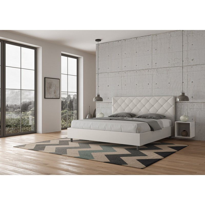 Priya L190 Ityhome Letto super king Priya in similpelle da 190 cm